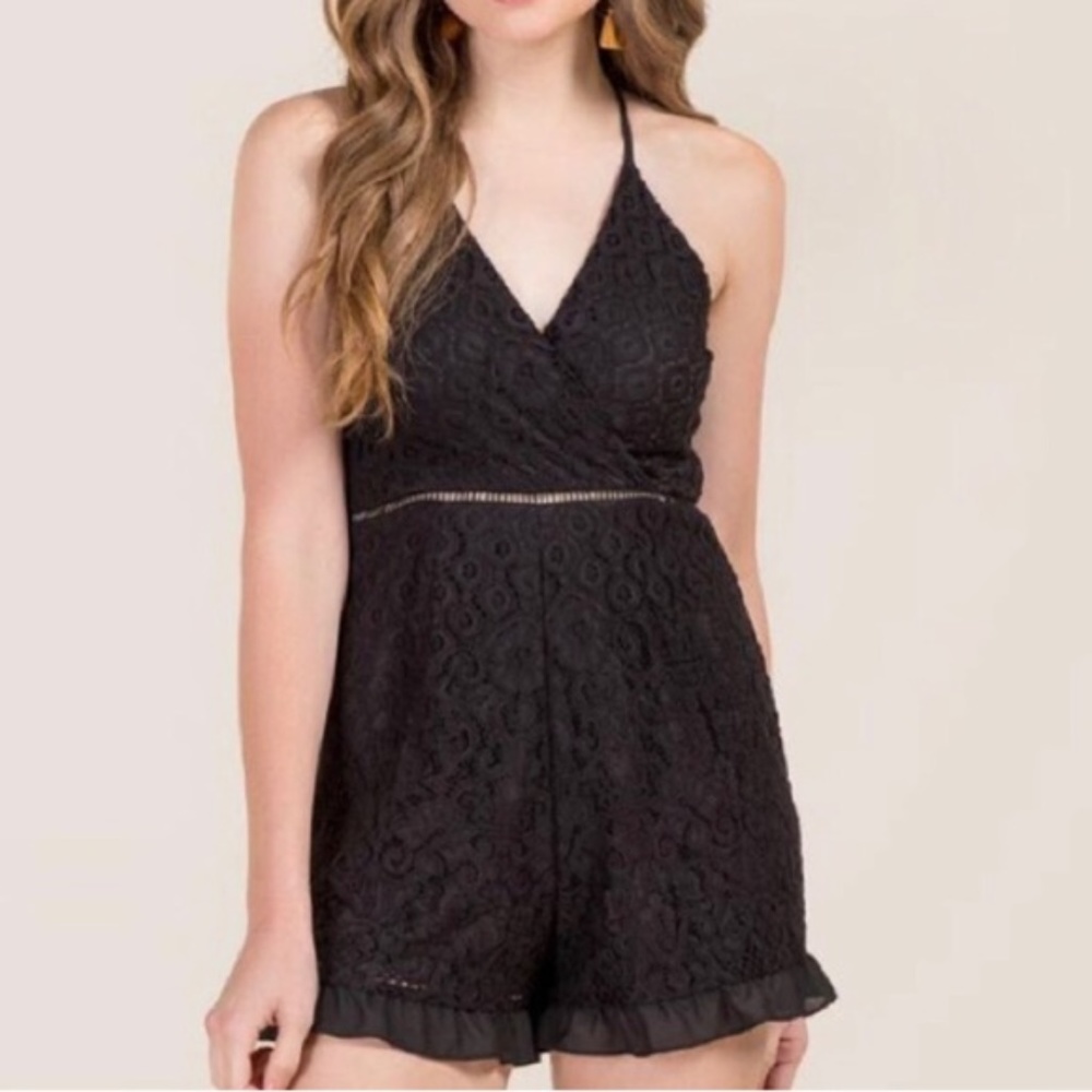 Miami Black Lace Romper